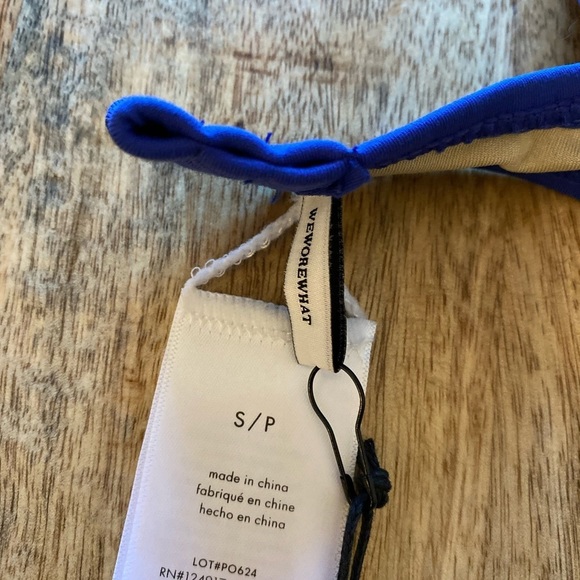 WeWoreWhat Underwire thick wide band bra bikini top Small blue sapphire - Picture 3 of 8